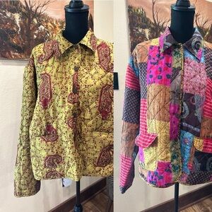 Vintage Clio RARE UNIQUE Large silk reversible patchwork shacket